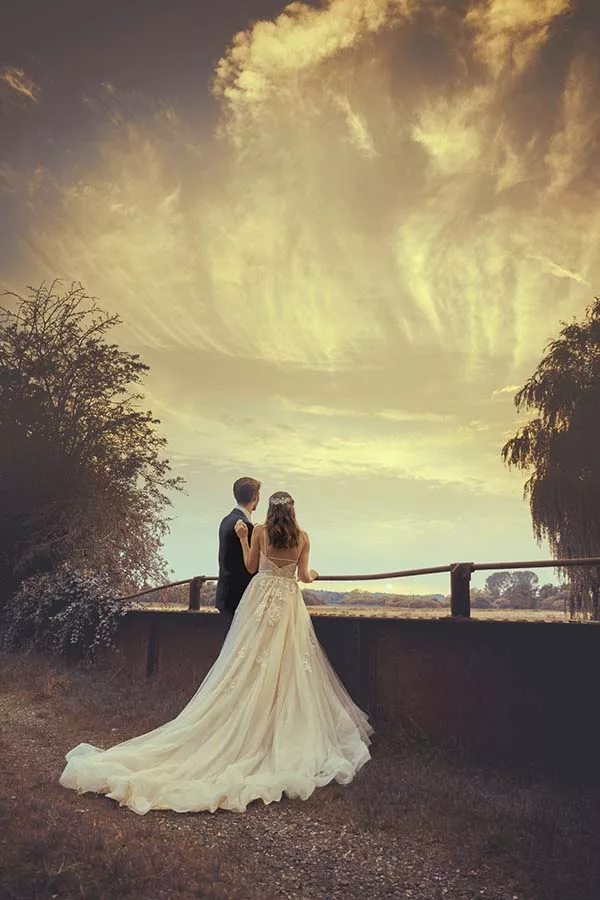 Natural & relaxed wedding photo of Bride & Groom at Sopley Mill in Dorset