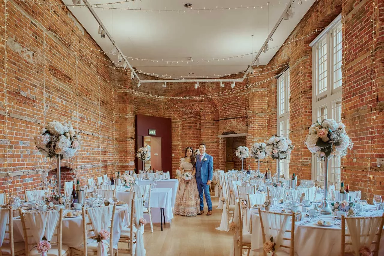 Wedding cake at Indian Fusion Wedding ceremony at Highcliffe Castle in Dorset