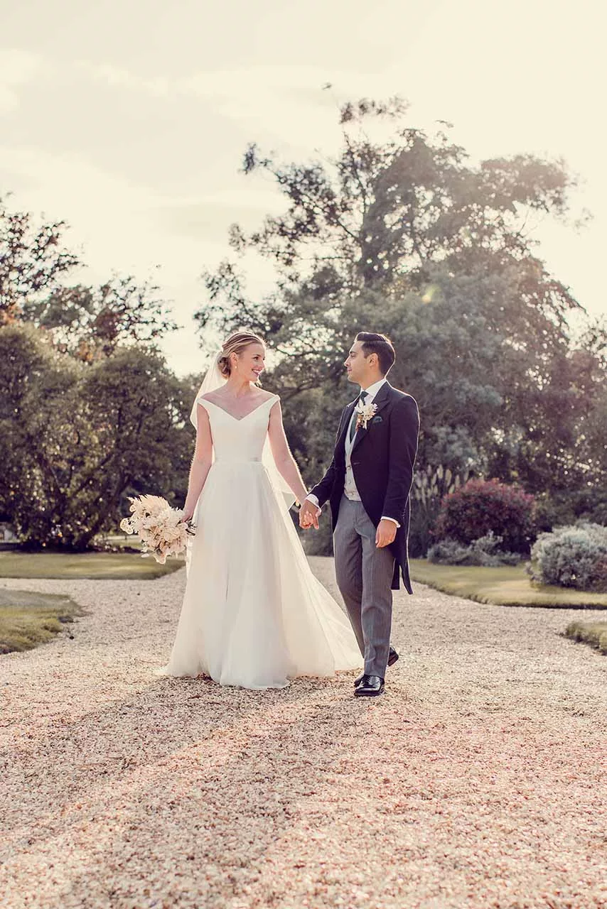 Natural & Unposed image of Bride & Groom at Pylewell Park in Hampshire