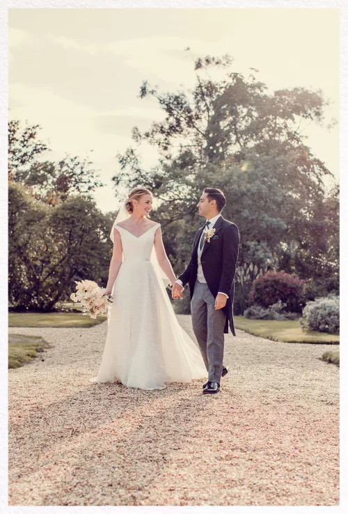 Natural & Unposed image of Bride & Groom at Pylewell Park in Hampshire