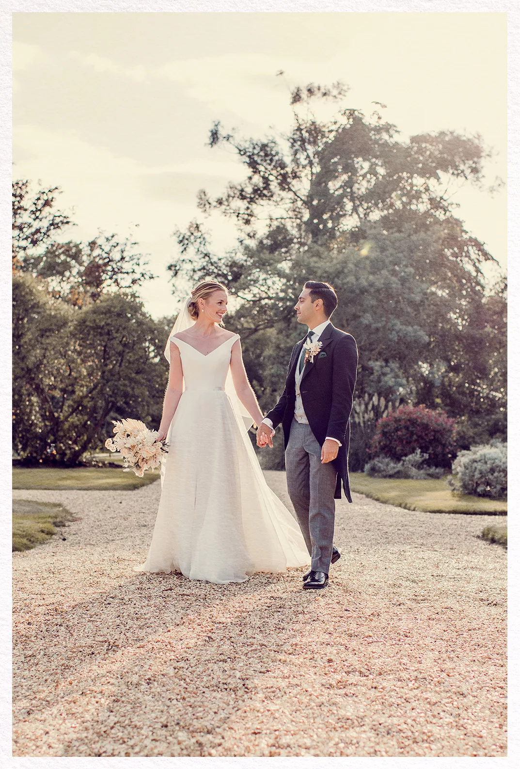 Natural & Unposed image of Bride & Groom at Pylewell Park in Hampshire