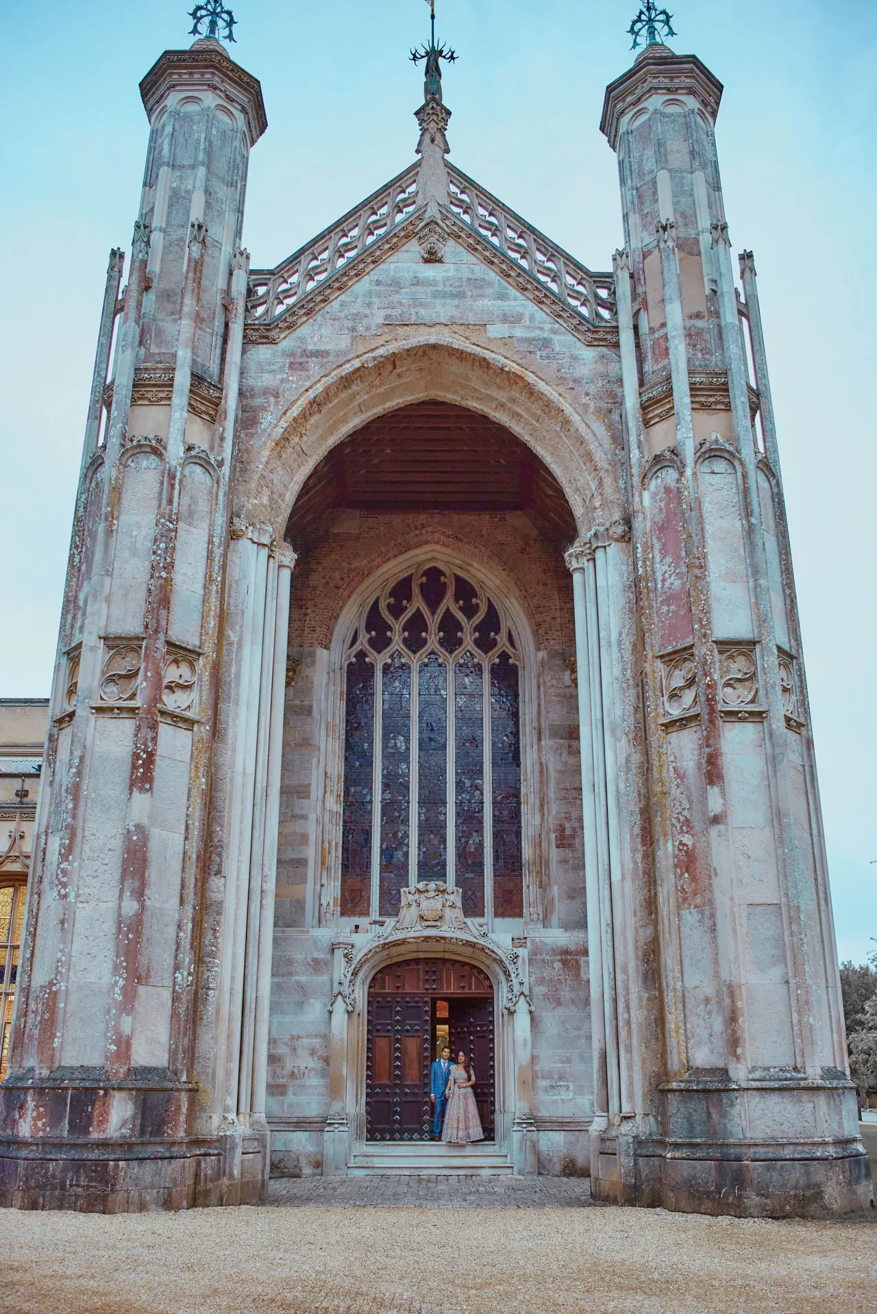 Bride & Groom at a beautiful Indian Wedding at Highcliffe Castle in Dorset