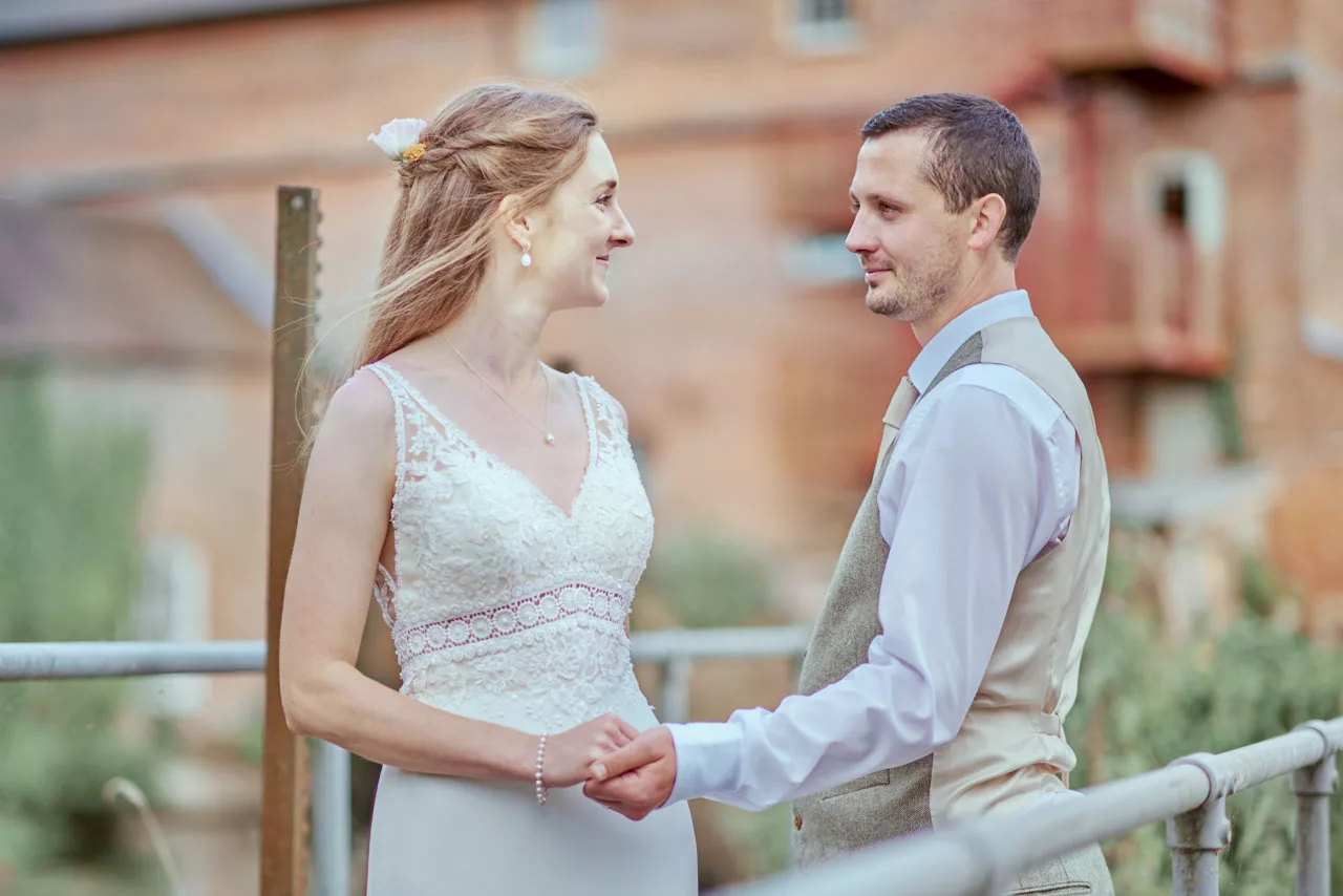 Natural documentary image of Bride and groom during their wedding at Sopley Mill