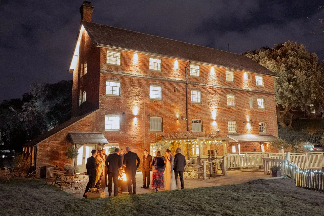 Night Picture of Sopley Mill with fire pit in 2026