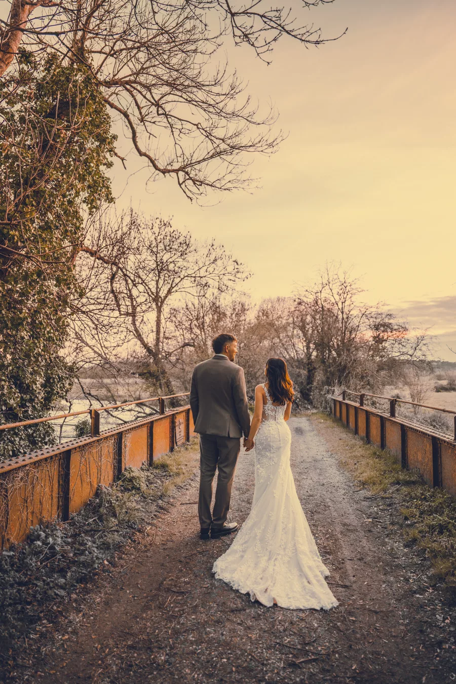 A Spring wedding at Sopley Mill, beautifully dressed tables with olive & pampas grass styling