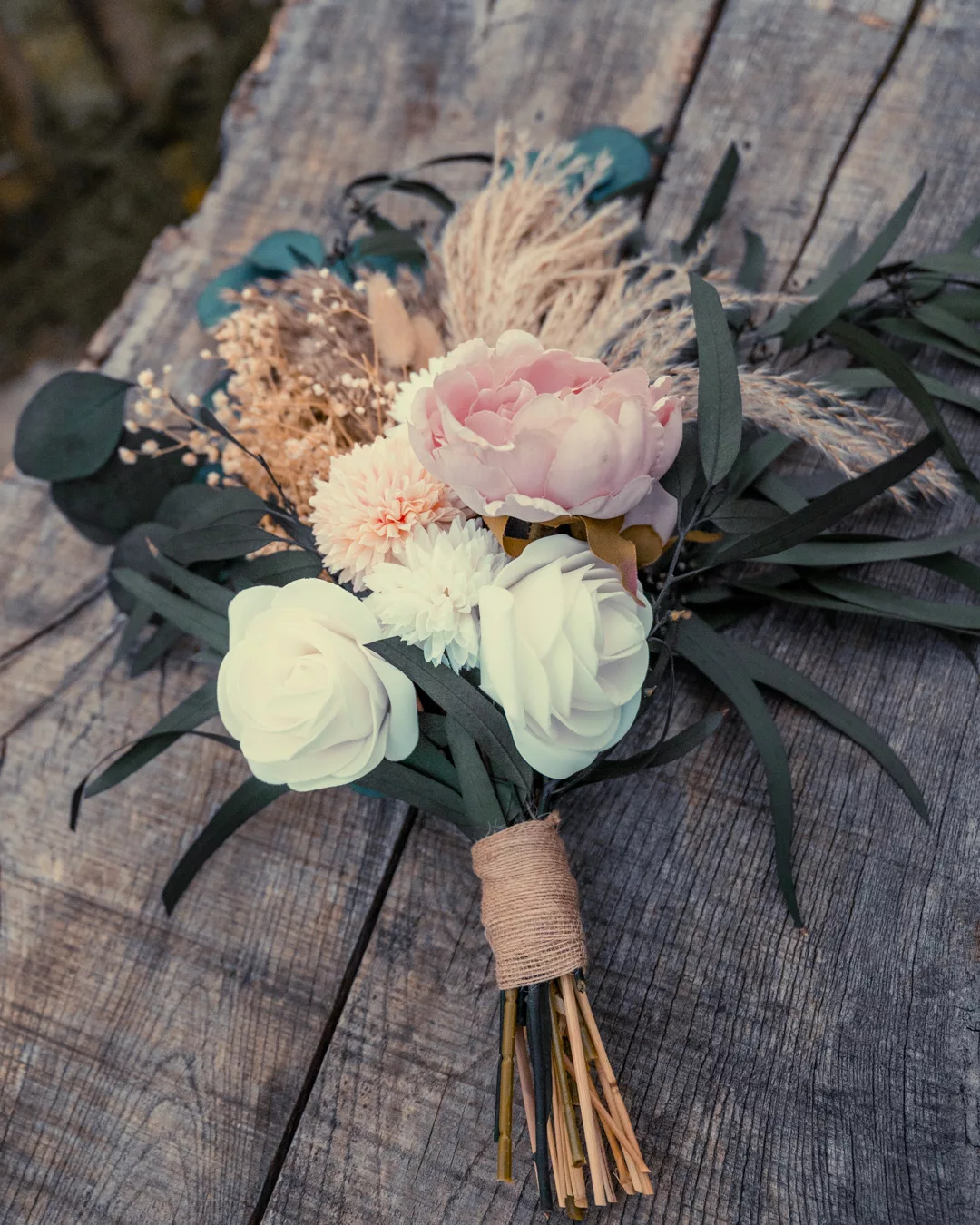 Ceremony room chairs at Sopley Mill styled with pampas grass